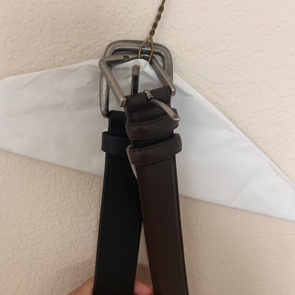 Men's Black and Brown Leather Belts